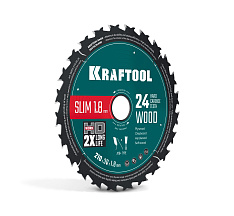 KRAFTOOL Slim wood cut 210 х 30 x 1.8 мм, 24Т, диск пильный по дереву, (36955-210-30-24)